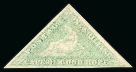 Stamp of South Africa » Cape of Good Hope 1863-64 1s Pale Emerald Green, Unused copy with original