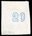 Stamp of Greece » Large Hermes Heads » 1870 Special Print ("hard" method of printing) 20 Lep unused with close to very large margins and