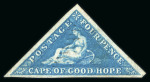 Stamp of South Africa » Cape of Good Hope 1855 4d Blue (SG6a)  on white paper. Majot Stevenson