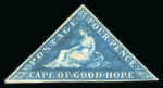 Stamp of South Africa » Cape of Good Hope 1855 4d Blue (SG6a)  on white paper. Majot Stevenson