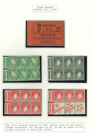 Stamp of Ireland » Definitives 1931-1968 Booklet Panes and Coil Issues: Attractive