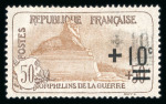 Stamp of France » Variétés et curiosités 1922, Orphelins de guerre Y&T n°167, +10c sur 50c +