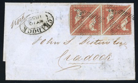 Stamp of South Africa » Cape of Good Hope 1855 PORT ELIZABETH to CRADOCKThe local mail with 4d