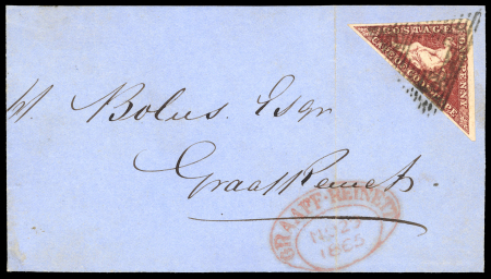 Stamp of South Africa » Cape of Good Hope 1865 GRAAFF-REINETT partial coverThe local mail with