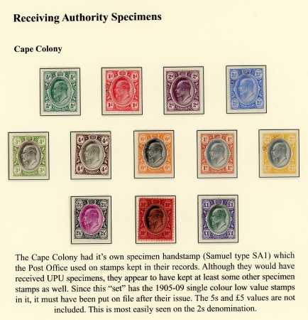 Stamp of South Africa » Transvaal » 1904-09 Watermark Multiple Crown CA  » Specimens 1904-09 Watermark Multiple Crown CASpecimen Stamps