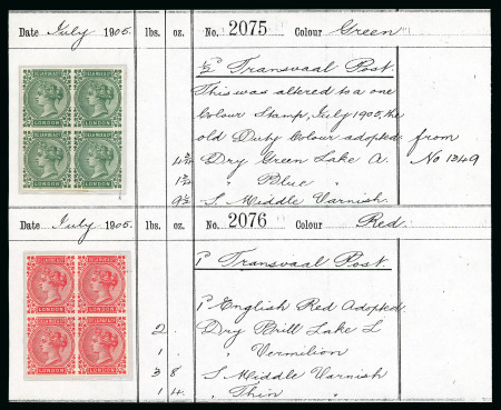 Stamp of South Africa » Transvaal » 1905-09 Watermark Multiple Crown CA Monocolours » Imperforate Colour Trials 1905-09 Watermark Multiple Crown CA Monocolours  Ink