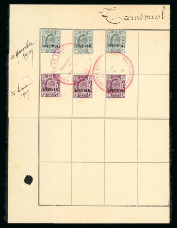 Stamp of South Africa » Transvaal » 1905-09 Watermark Multiple Crown CA Monocolours » Specimens 1905-09 Watermark Multiple Crown CA Monocolours Specimen