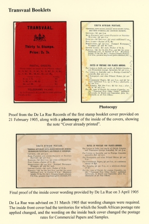 Stamp of South Africa » Transvaal » Booklets Booklets 1905 (July) 2/7d. black on red (Type 1)
