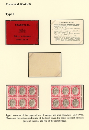 Stamp of South Africa » Transvaal » Booklets Booklets1905 (July) 2/7d. black on red (Type 1) Front