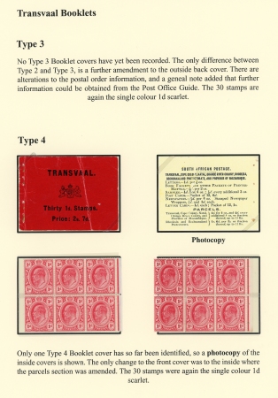 Stamp of South Africa » Transvaal » Booklets Booklets 1905 (late) 2/7d. black on red (Type 4)Front