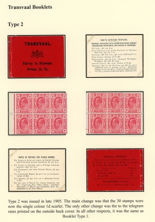Stamp of South Africa » Transvaal » Booklets Booklets 1905 (late) 2/7d. black on red (Type 2)