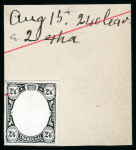 Stamp of South Africa » Transvaal » 1902-03 Watermark Crown CA » Die Proofs 1901-02 De La Rue striking book pieces, with head-only and 1/2d to £5 frame-only set of fourteen die proofs with additional 1s and 2s