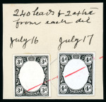 Stamp of South Africa » Transvaal » 1902-03 Watermark Crown CA » Die Proofs 1901-02 De La Rue striking book pieces, with head-only and 1/2d to £5 frame-only set of fourteen die proofs with additional 1s and 2s