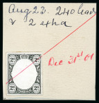 Stamp of South Africa » Transvaal » 1902-03 Watermark Crown CA » Die Proofs 1901-02 De La Rue striking book pieces, with head-only and 1/2d to £5 frame-only set of fourteen die proofs with additional 1s and 2s