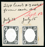 Stamp of South Africa » Transvaal » 1902-03 Watermark Crown CA » Die Proofs 1901-02 De La Rue striking book pieces, with head-only and 1/2d to £5 frame-only set of fourteen die proofs with additional 1s and 2s