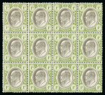 Stamp of South Africa » Transvaal 1902 1s black and sage-green and 2s black and brown in mint blocks of twelve