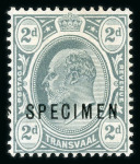Stamp of South Africa » Transvaal » 1905-09 Watermark Multiple Crown CA Monocolours » Specimens 1905-09 Watermark Multiple Crown CA Moncolours Specimen
