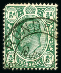 Stamp of South Africa » Transvaal » 1904-09 Watermark Multiple Crown CA  » Issued Stamps  1904-09 wmk multi CA 4d, 6d and 1905 monocolour 1/2d (rounded corner) with watermark inverted