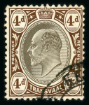 Stamp of South Africa » Transvaal » 1904-09 Watermark Multiple Crown CA  » Issued Stamps  1904-09 wmk multi CA 4d, 6d and 1905 monocolour 1/2d (rounded corner) with watermark inverted