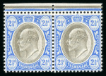 Stamp of South Africa » Transvaal » 1902-03 Watermark Crown CA » Specimens 1902-03 Watermark Crown CA ½d. used, 2 1/2d mint marginal pair and single overprinted “SPECIMEN”, all with watermark inverted variety