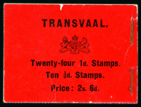 Stamp of South Africa » Transvaal » Booklets 1909 2/6d. booklet, black on red cover stapled at right,