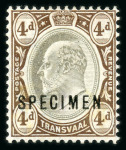 Stamp of South Africa » Transvaal » 1902-03 Watermark Crown CA » Specimens 1902-03 Watermark Crown CA Specimen Stamps 3d.,