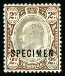 Stamp of South Africa » Transvaal » 1902-03 Watermark Crown CA » Specimens 1902-03 Watermark Crown CA Specimen Stamps 3d.,