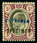 Stamp of South Africa » Transvaal » 1902-03 Watermark Crown CA » Specimens 1902-03 Watermark Crown CA Specimen Stamps 1902