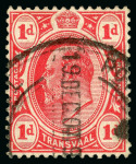 Stamp of South Africa » Transvaal » 1905-09 Watermark Multiple Crown CA Monocolours » Issued Stamps 1d scarlet with error watermark Cabled Anchor, fine used
