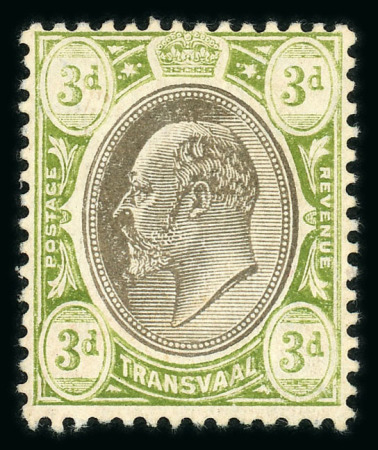 Stamp of South Africa » Transvaal » 1904-09 Watermark Multiple Crown CA  » Issued Stamps  1904-09 Watermark Multiple Crown CA 3d. black and