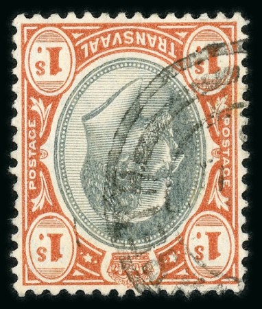 Stamp of South Africa » Transvaal » 1904-09 Watermark Multiple Crown CA  » Issued Stamps  1904-09 Watermark Multiple Crown CA 1/- black and