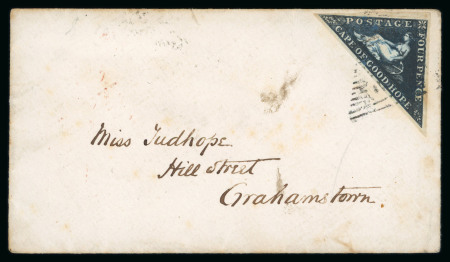 Stamp of South Africa » Cape of Good Hope 1865 ladies' envelope to Grahamstown with 4d deep blue
