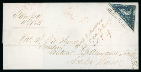 Stamp of South Africa » Cape of Good Hope 1856 wrapper from Aliwal to Cape Town with a 4d deep blue