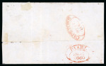 Stamp of South Africa » Cape of Good Hope 1860 cover from Cape town to Paarl bearing 4d deep blue