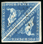 Stamp of South Africa » Cape of Good Hope 1855-63 4d deep blue on white paper pair and blue on white paper pair
