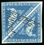 Stamp of South Africa » Cape of Good Hope 1855-63 4d deep blue on white paper pair and blue on white paper pair