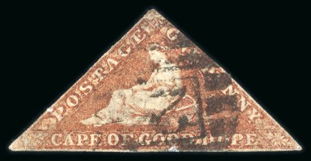 Stamp of South Africa » Cape of Good Hope 1863-64 Small lot of eight triangular issues (SG18-20) showing various examples of the barred oval numeral cancellations (BONC)