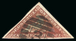 Stamp of South Africa » Cape of Good Hope 1863-64 Small lot of eight triangular issues (SG18-20) showing various examples of the barred oval numeral cancellations (BONC)