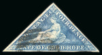 Stamp of South Africa » Cape of Good Hope 1863-64 Small lot of eight triangular issues (SG18-20) showing various examples of the barred oval numeral cancellations (BONC)