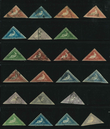 Stamp of South Africa » Cape of Good Hope 1853-64 A stock page with 22 triangular stamps all