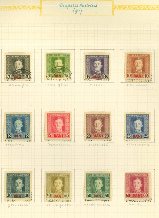Stamp of Romania » Collections, Lots etc. 1917-19, Collection of 110 stamps on 15 pages from