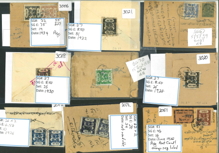 Stamp of Indian States » Bundi 1914  Bundi Cow issues used on covers. A lot of 33