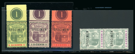 Stamp of Mauritius » 1900-05 Arms Issue (SG 138-155) 1900-05 3c., 5c. (dull purple and black on buff) and