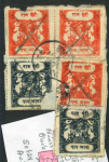Stamp of Indian States » Bundi 1914, lot of Bundi Cow issues with stamps (100++), complete sheetlets (12+) and four covers