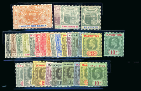 Stamp of Mauritius » Collections 1898-1921 fine mint selection of issues on stock cards
