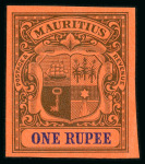 Stamp of Mauritius » 1900-05 Arms Issue (SG 138-155) 1900-05 Arms 1R group seven of imperforate colour trials