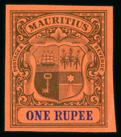 Stamp of Mauritius » 1900-05 Arms Issue (SG 138-155) 1900-05 Arms 1R group seven of imperforate colour trials