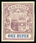 Stamp of Mauritius » 1900-05 Arms Issue (SG 138-155) 1900-05 Arms 1R group seven of imperforate colour trials