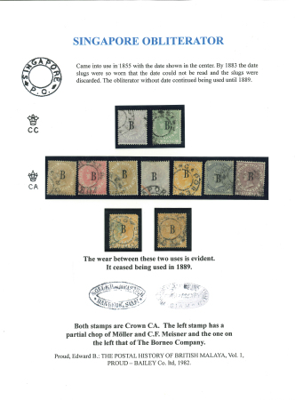 Stamp of British P.O. in Siam (Bangkok) » Cancellations Singapore Obliterator: 1882-85 Watermark CC & CA, used