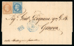 Stamp of France » Lettres Classiques 1870, Lettre à destination de Gênes (Italie) affranchie